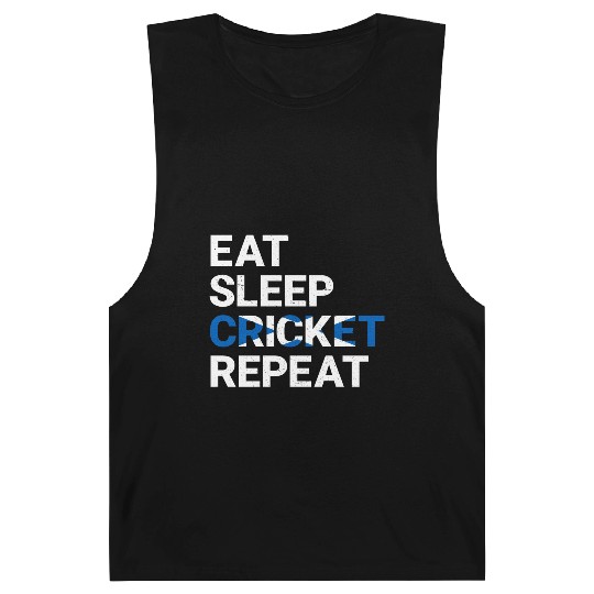 Eat Sleep Cricket Repeat Scotland Flag Sports Gift Barnard Tanks