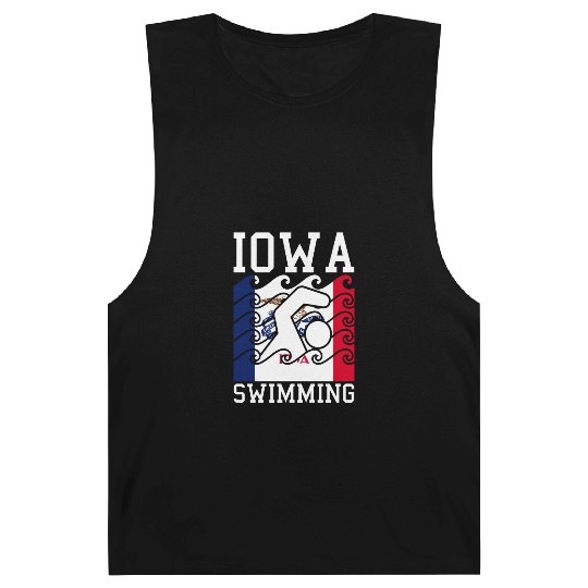 Iowa Flag Swimming Team Swim Swimmer US State Barnard Tanks