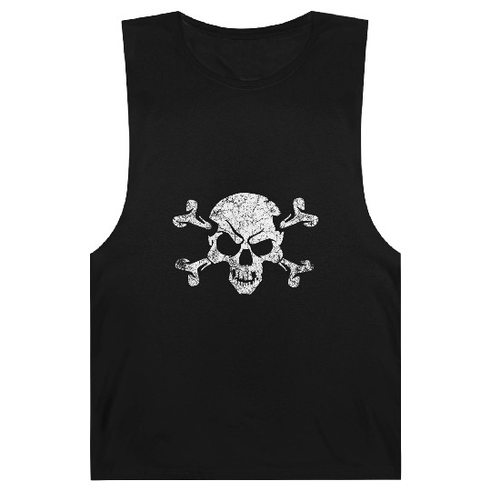 Grunge Pirate Skull And Crossbones Barnard Tanks