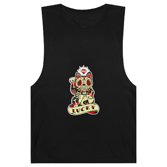 lucky cat Skull Candy Barnard Tanks
