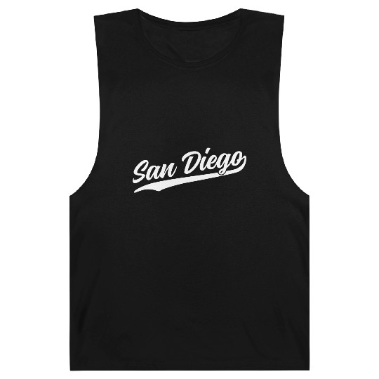 San Diego California Cool Ca Retro 1970S White Tex Barnard Tanks