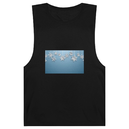 Elegant Hanging Snowflakes Light Blue Barnard Tanks