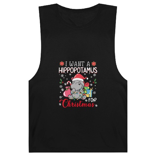 I Want A Hippopotamus For Christmas Xmas Hippo Paj Barnard Tanks