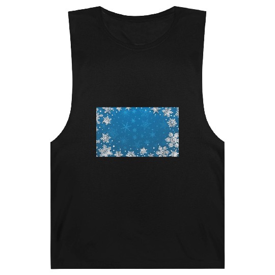 Winter Snowflakes Navy Blue Pattern Barnard Tanks