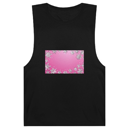 Winter Snowflakes Pink White Barnard Tanks