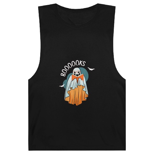Ghost Book Reading Teacher School Funny Halloween Barnard Tanks