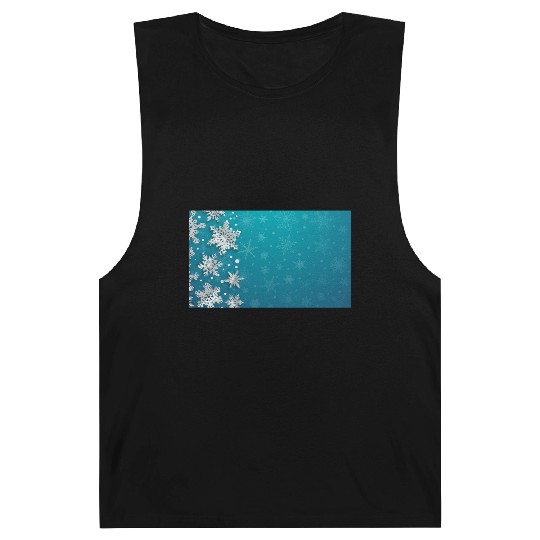 Elegant Christmas Snowflakes Pattern Teal Barnard Tanks