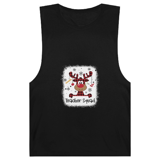 Bleached Teacher Squad Reindeer Funny Teacher Barnard Tanks