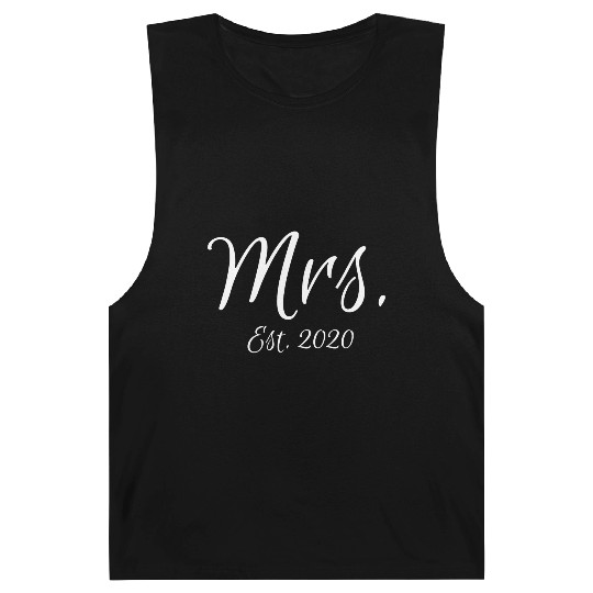 Matching Script Mr & Mrs Bridal Bride Mrs Est 2020 Barnard Tanks