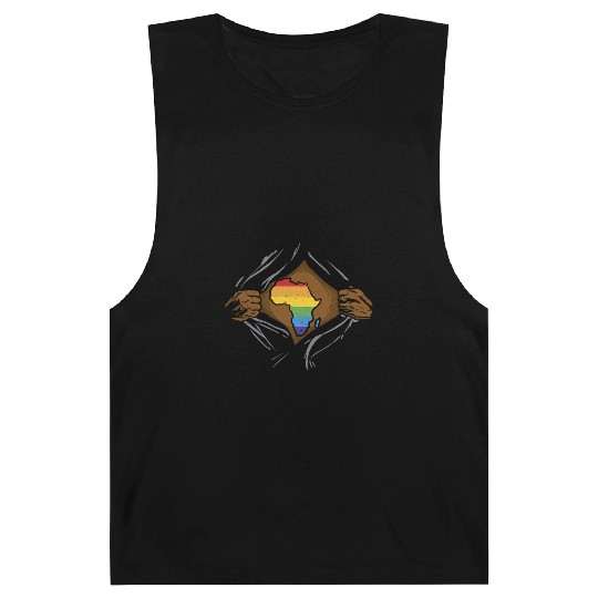 Juneteenth LGBT Pride Flag Rainbow Black Melanin Barnard Tanks