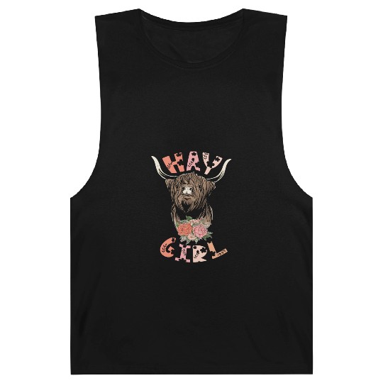 Hay Girl Highland Cow Grass Puppy Cow Whisperer Barnard Tanks