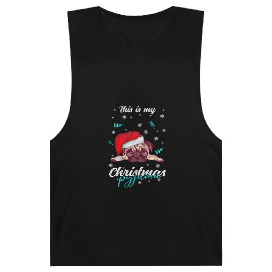 Winter Christmas Pyjama Pug Barnard Tanks