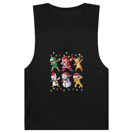 Dabbing Santa Elf Friends Christmas Barnard Tanks