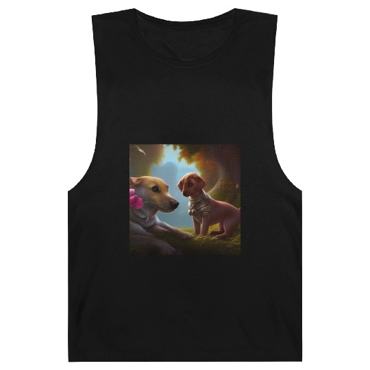Puppy Love Cute Puppies with A Little Steampunk Barnard Tanks