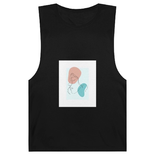 beige minimalist woman line art Barnard Tanks