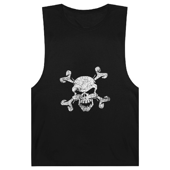 Distressed Skull And Crossbones Barnard Tanks