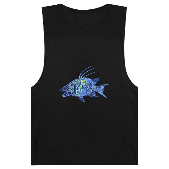 Neon blue green hogfish - funky fish designs Barnard Tanks