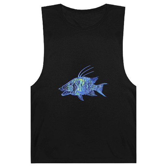 Neon blue green hogfish - funky fish designs Barnard Tanks