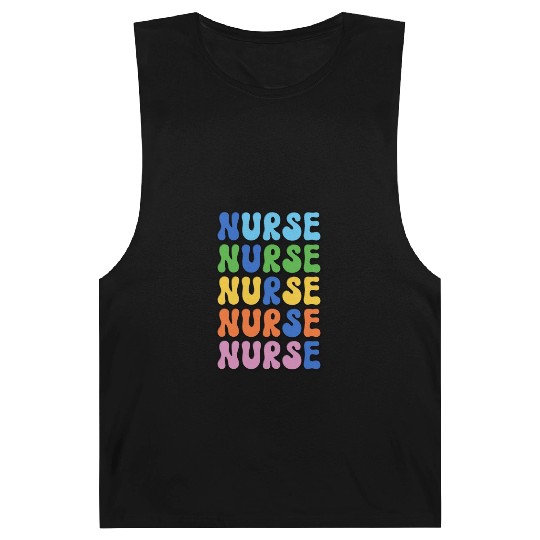 Nurse Colorful Retro Design Barnard Tanks