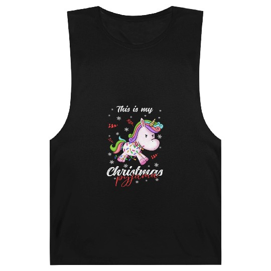 Winter Christmas Pyjama Unicorn Barnard Tanks