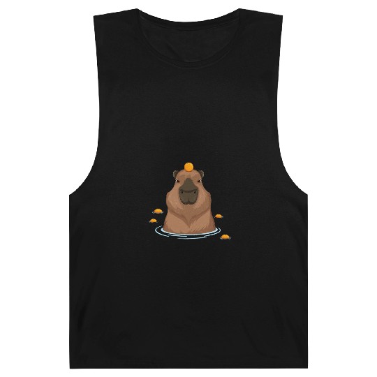 Funny Capybara Oranges Rodent Guinea Pig Lover Pun Barnard Tanks