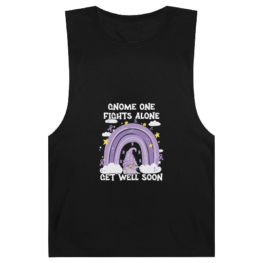 Gnome One Fights Alone Lavender Cancer Barnard Tanks