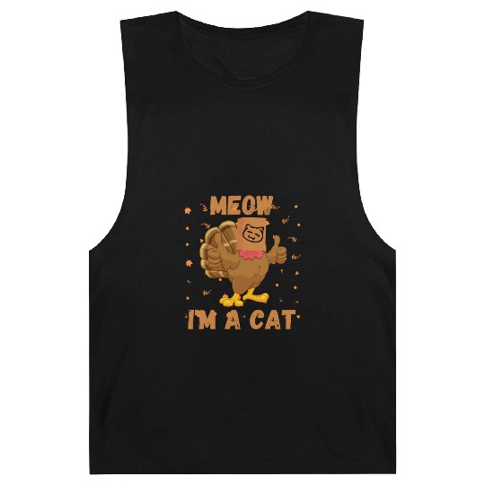Meow I'm a Cat Turkey Fake Cat Meow Thanksgiving 2 Barnard Tanks
