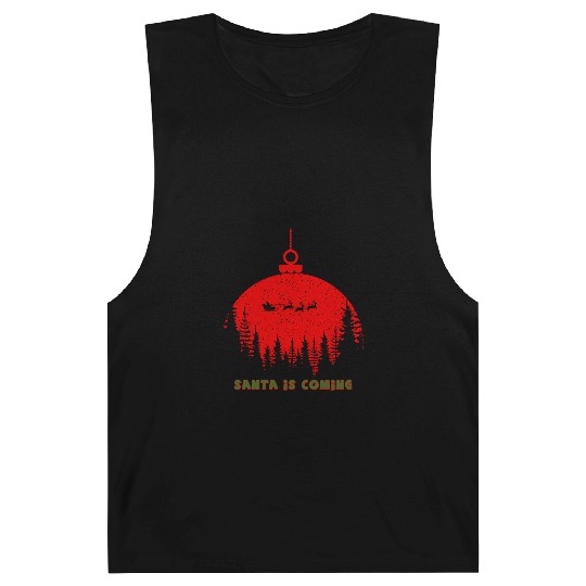 Christmas Santa Is Coming Santa Candy Cane Throne Barnard Tanks