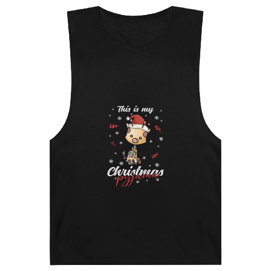 Winter Christmas Pyjama Giraffe Barnard Tanks