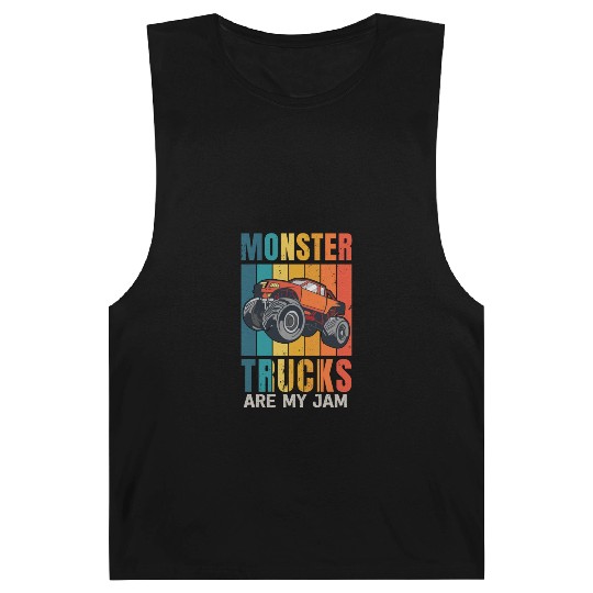 Monster Trucks Are My Jam Vintage Retro Barnard Tanks