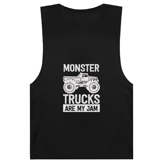 Monster Trucks Are My Jam Vintage Retro Barnard Tanks