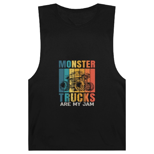 Monster Trucks Are My Jam Vintage Retro Barnard Tanks