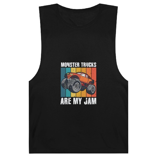 Monster Trucks Are My Jam Vintage Retro Barnard Tanks