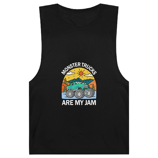 Monster Trucks Are My Jam Vintage Retro Barnard Tanks