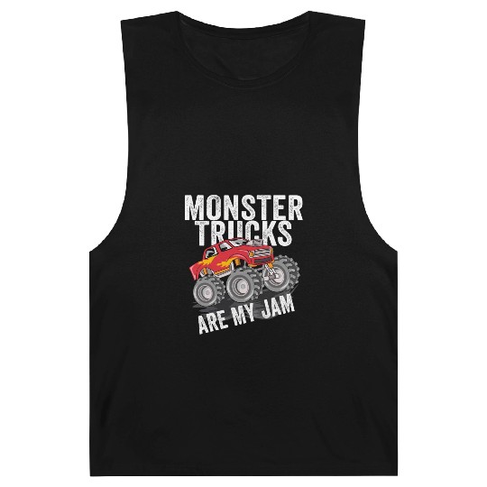 Monster Trucks Are My Jam Vintage Retro Barnard Tanks