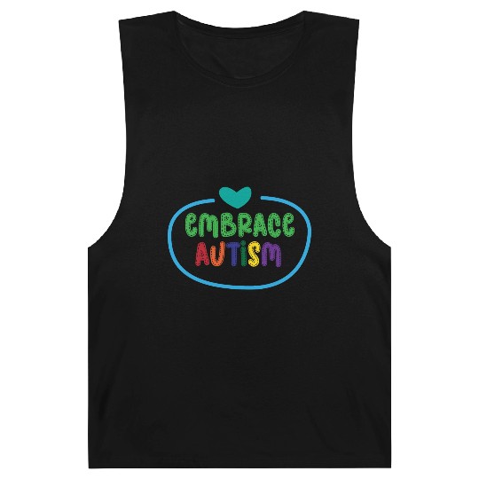 Embrace Autism Colorful Banner Barnard Tanks