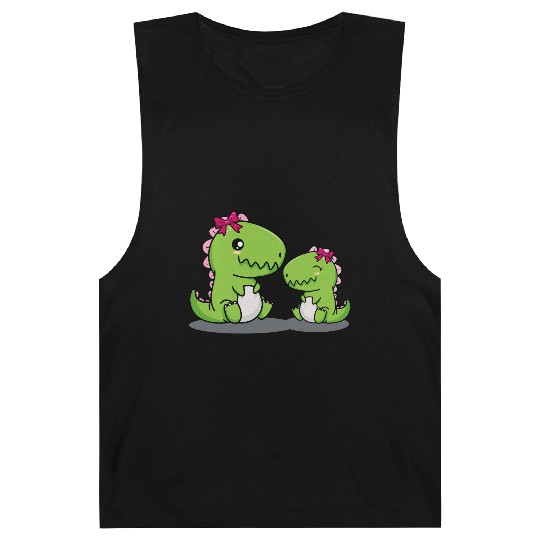 Big sister dino t-rex dinosaur sibling baby girls Barnard Tanks
