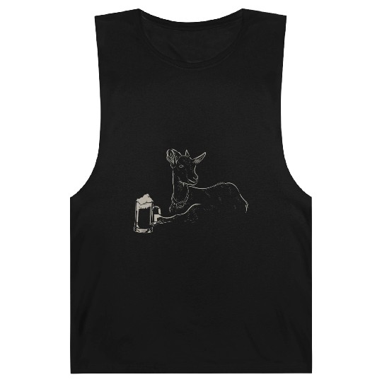 Goat Beer Drinking Men Beer Lover Barnard Tanks
