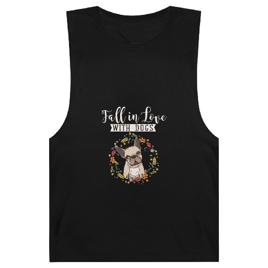 Autumn Women Flowers Fall Dog Lover Barnard Tanks
