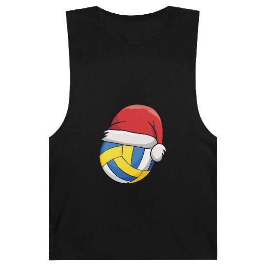 Volleyball Chirstmas Cute Volleyball Xmas Santa Barnard Tanks