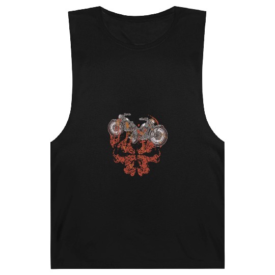 Motorcycle Grim Skull Biker Flame Barnard Tanks