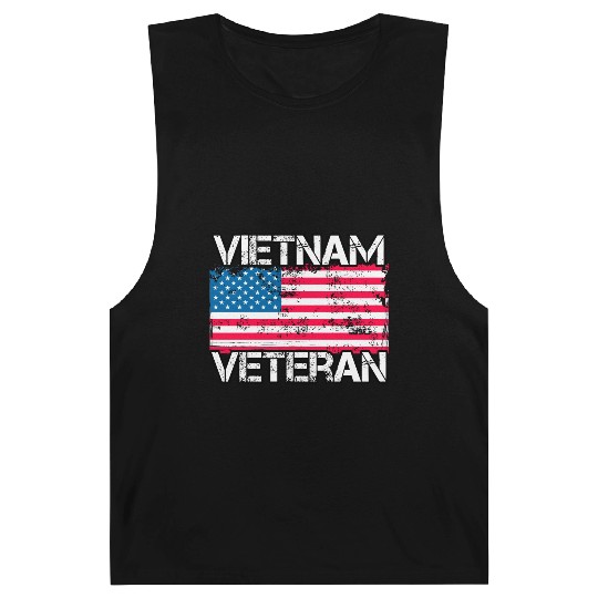 Vietnam Veteran Vintage Us Flag Military Vet Barnard Tanks