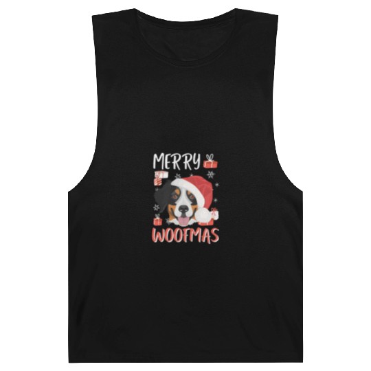 Bernese Mountain Dog Merry Christmas Barnard Tanks