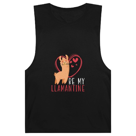Valentines Day Hearts Day Cupid Love Llama Lover Barnard Tanks