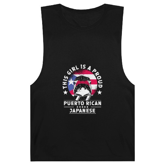 Puerto Rico Flag Japan Grown Women Girl Barnard Tanks