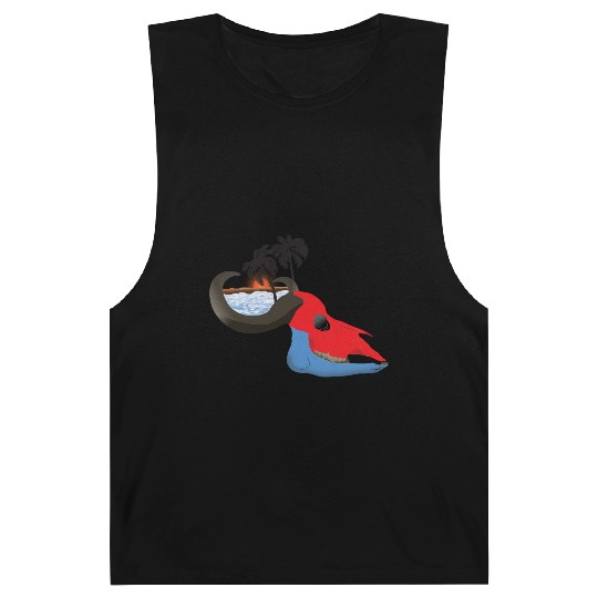 buffalo skull colorful Barnard Tanks
