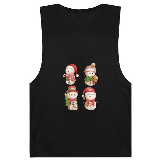 Snowmen in christmas mode happy holidays Barnard Tanks