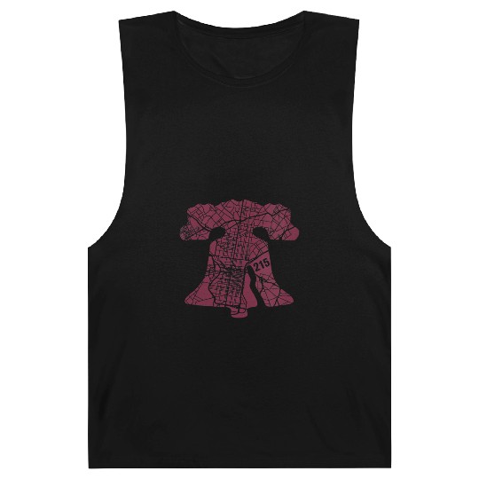 Womens Philadelphia Street Map Liberty Bell 215 Barnard Tanks
