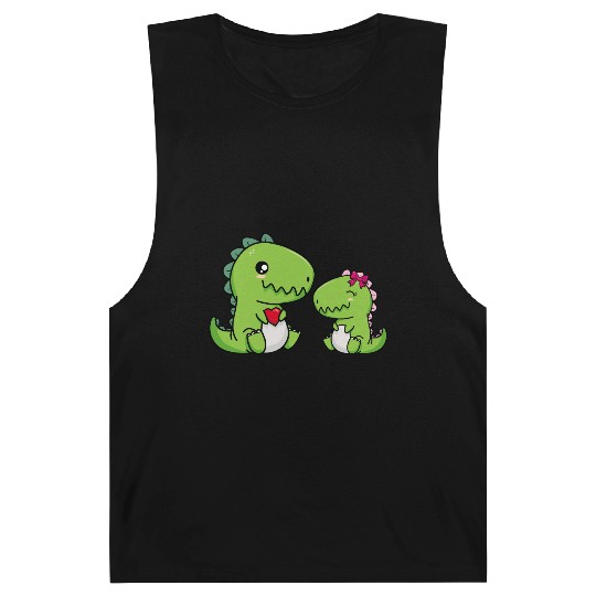 Big sister brother dino siblings boy girl heart Barnard Tanks