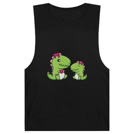 Big sister brother dino siblings boy girl heart Barnard Tanks